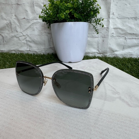 Jimmy Choo LETI/S 2M2 Black Gold Glitter
Women Sunglasses Authentic New - Picture 9 of 15